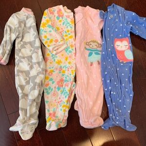 Bundle of Carter’s fleece zip up onsies